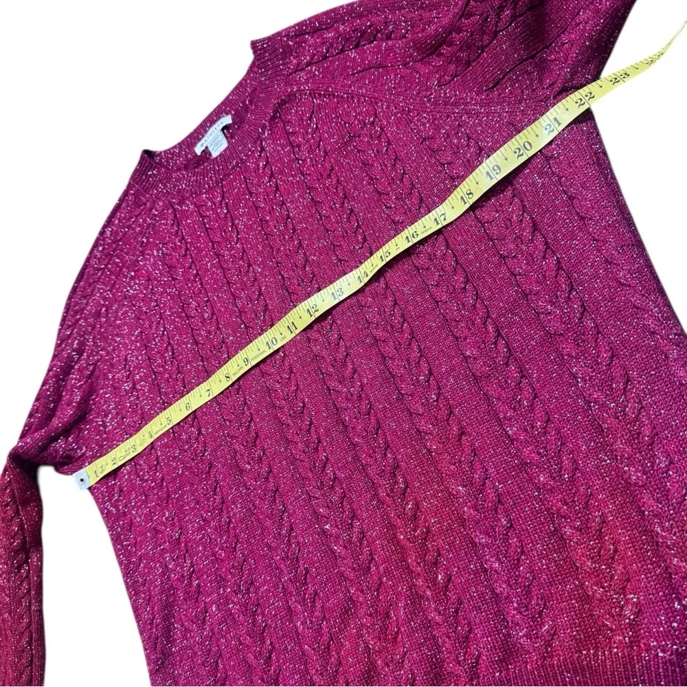 Athleta Crossroads Crew Sweater size M 984562 Decadent Red Metallic